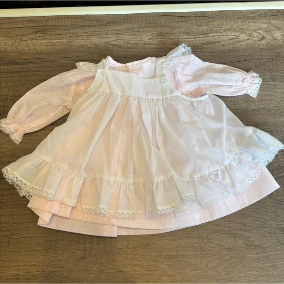 Nanette Vintage Baby Girl Dress Duck Goose Lace 0-3mo - Picture 5 of 9